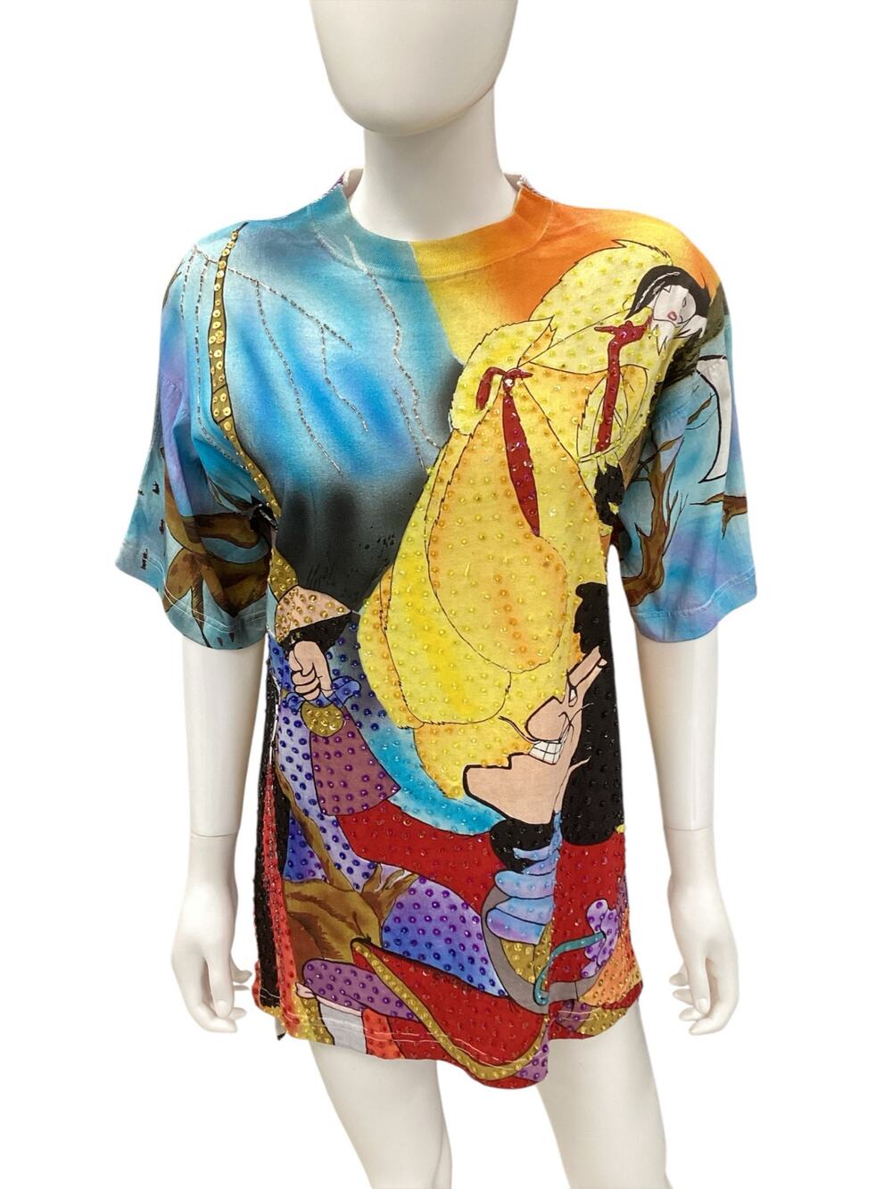 VTG Disney Top Women’s SZ M 1980’ Cruella Hook & Maleficent 100% Cotton Colors